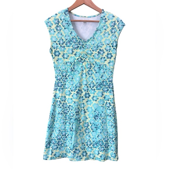 Title nine Dresses & Skirts - Title Nine A Line Knit Dress Green Floral Diamalete Steadfast Sleeveless Sz S